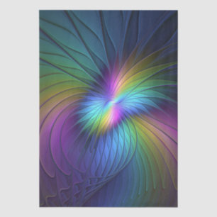 Colorful With Blue Modern Abstract Fractal Art Tissue Paper