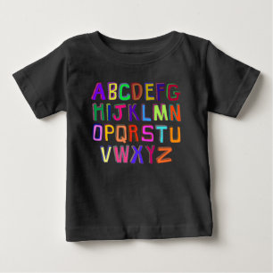 Colorful Wonky Alphabet Letters Baby T-Shirt