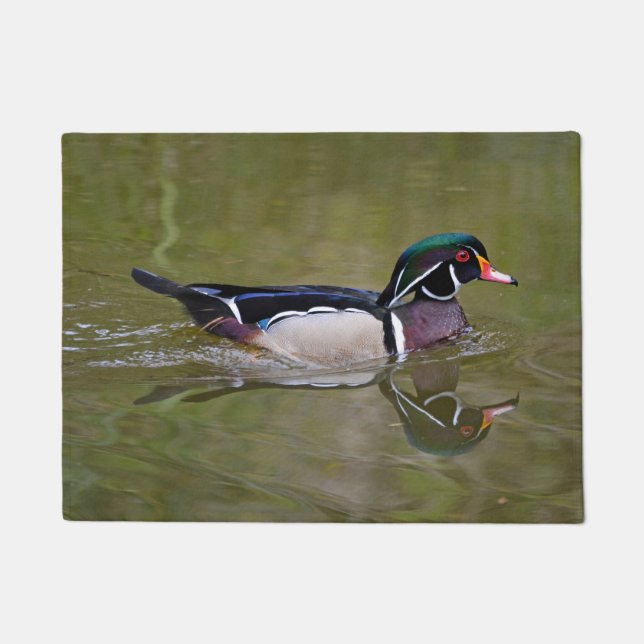 Colorful wood duck doormat (Front)