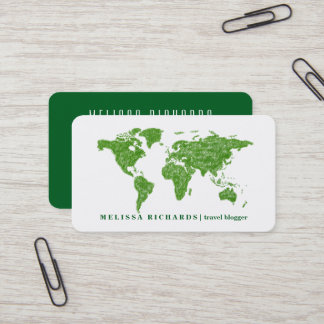Colorful World Map Travel Blog Business Card