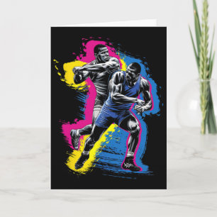Colorful Wrestling Player For Men Women Kids Wrest Card