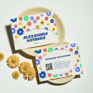 Colorful Y2K Flower Handmade Clothing Business Card