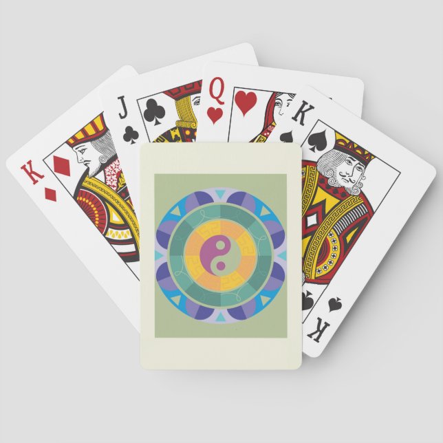 Colorful Yin Yang Pattern Playing Cards (Back)