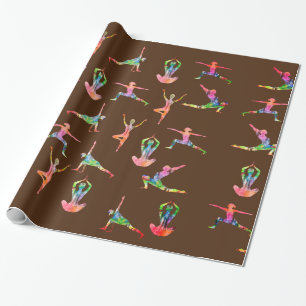 Colorful yoga wrapping paper