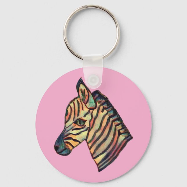 Colorful Zebra Keyring (Front)