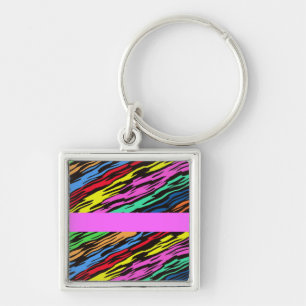 COLORFUL ZEBRA PATTERN KEYCHAIN