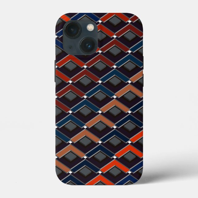 Colorful zigzag Karo-steps Case-Mate iPhone Case (Back)