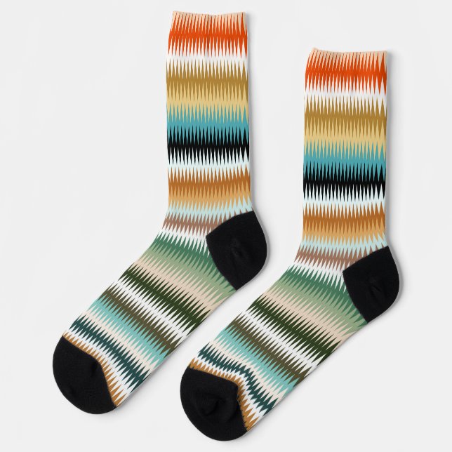 COLORFUL Zigzag Multicolor Pattern   Socks (Left)