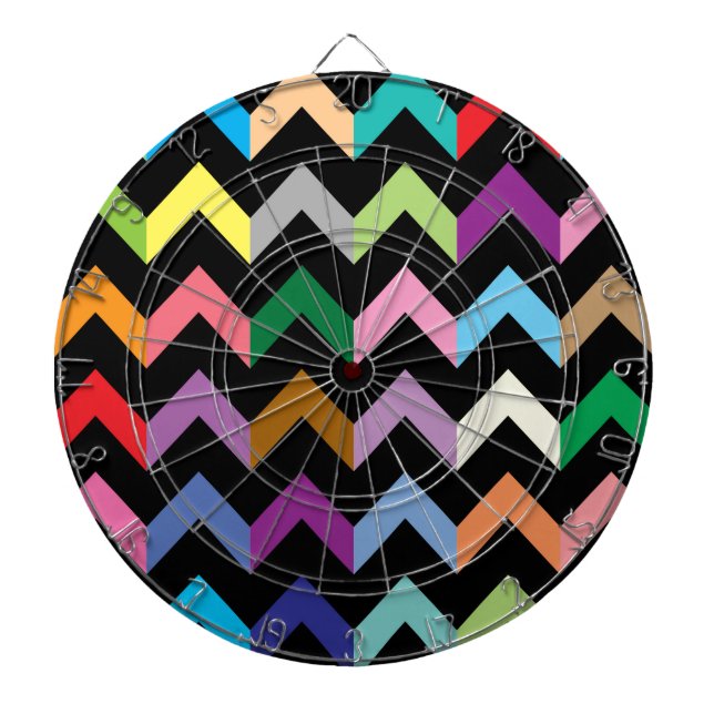 Colorful zigzag pattern dartboard (Front)