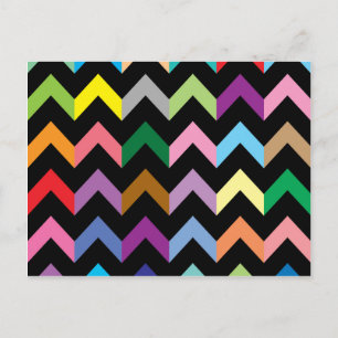 Colorful zigzag pattern postcard