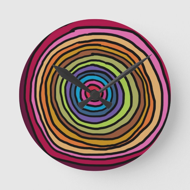 ColorfulCircles.jpg Round Clock (Front)
