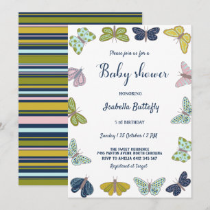 Colorfull Butterfly Summer Baby Shower Invitation