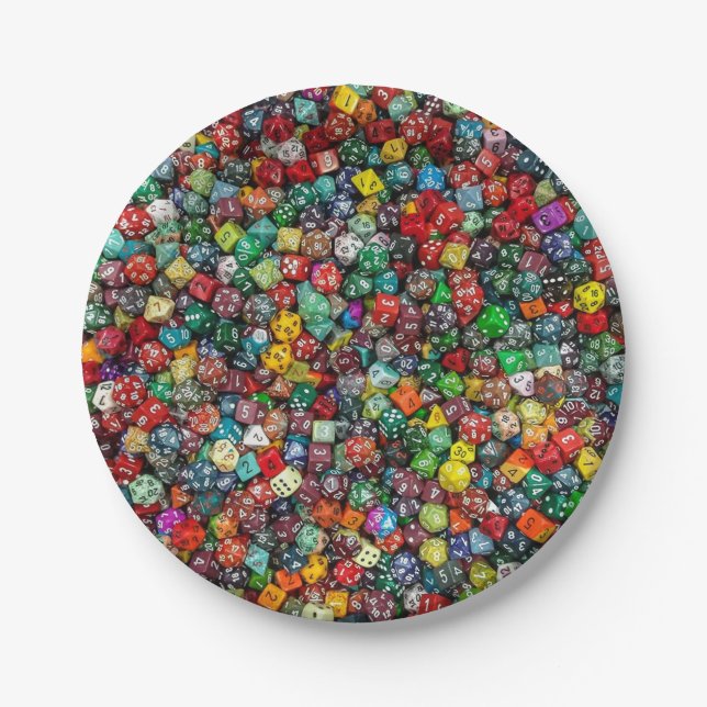 Colorfull Dice Paper Plate (Front)