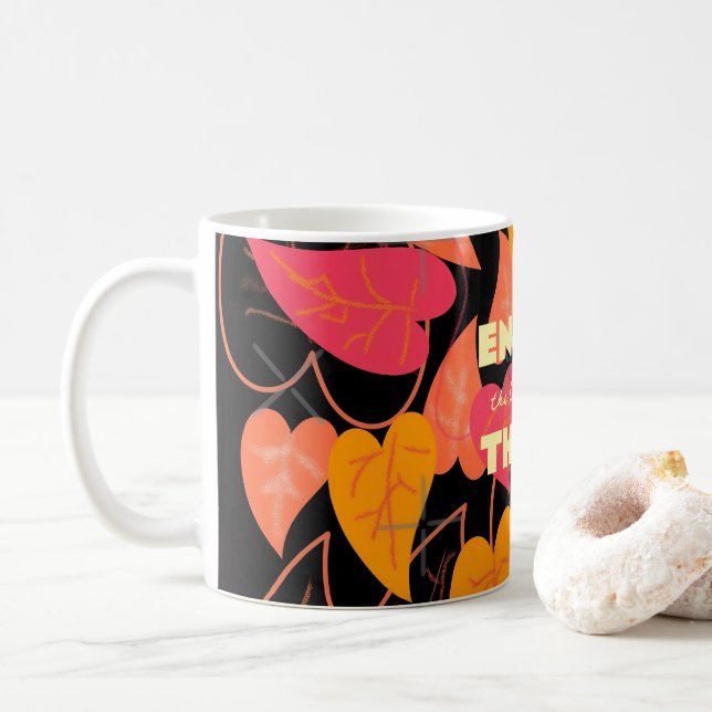 Colorfull leaves coffee mug (With Donut)