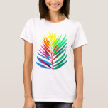 Colorfull leaves minimalistic Women Basic T-Shirt<br><div class="desc">This t-shirt features a beautiful and elegant print of colourful leaves on a transparent background, giving it a fresh and natural look. Whether you want to pair it with jeans, skirts, shorts or leggings, this t-shirt will make you look chic and fashionable. The Colourful leaves minimalist design Women Basic T-Shirt...</div>