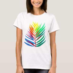 Colorfull leaves minimalistic Women Basic T-Shirt 