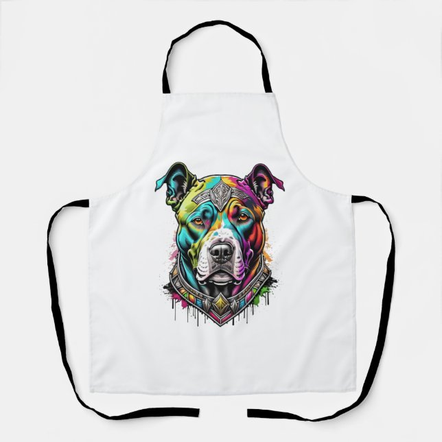 colorfull pitbull  apron (Front)