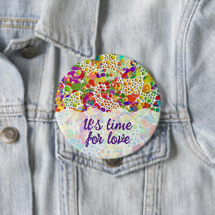 Colorfully Dots Spirals Hand Painting 2 4 Inch Round Button