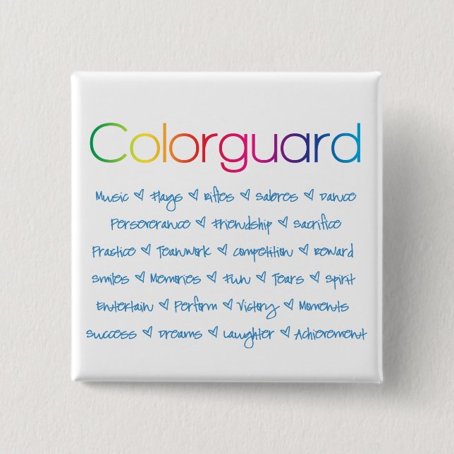 Colorguard 2 Inch Square Button (Front)
