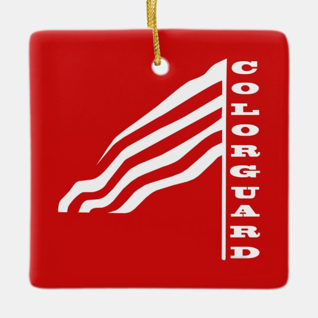 Colorguard Flag Ceramic Ornament (Front)