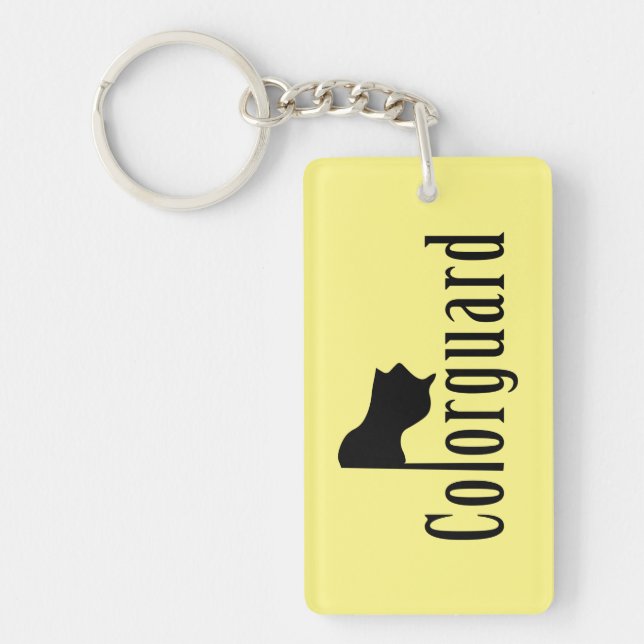 Colorguard Flag Text Keychain (Front)