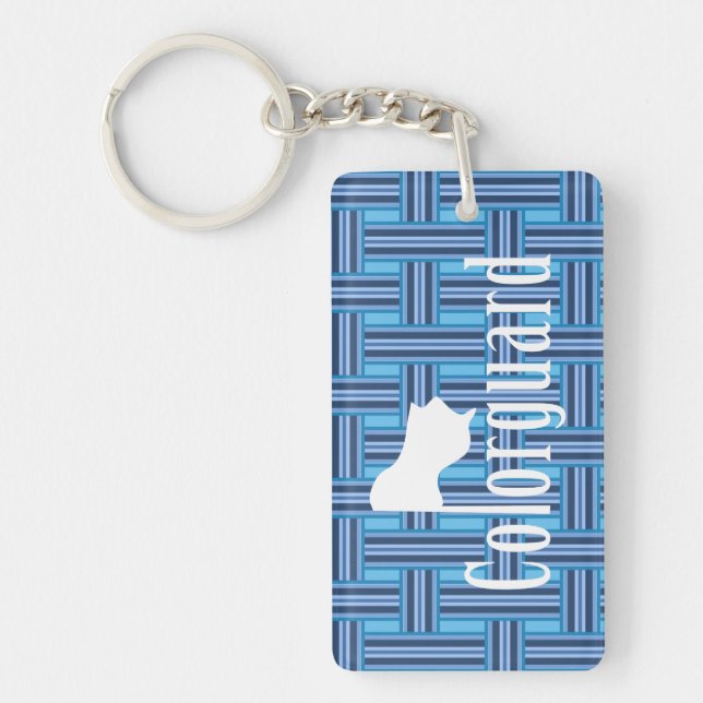 Colorguard Flag Text Keychain (Front)