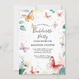 Colorgul butteries Bachelorette party Invitation