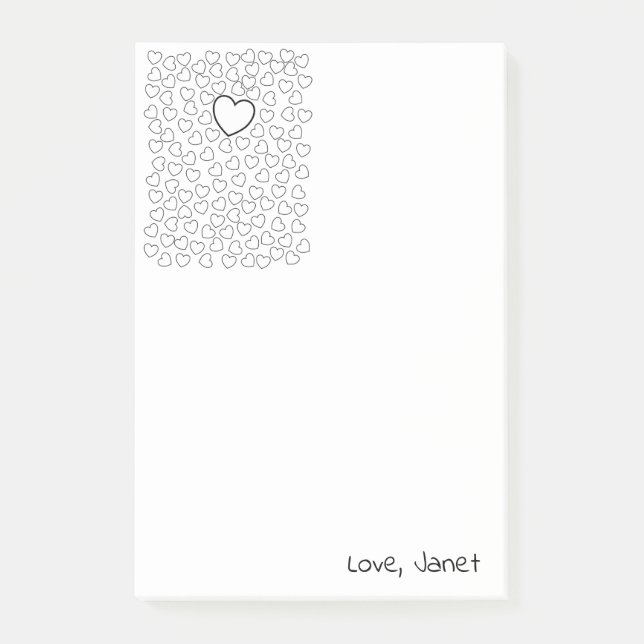 Coloriage de cœurs avec des Post-it (Devant)