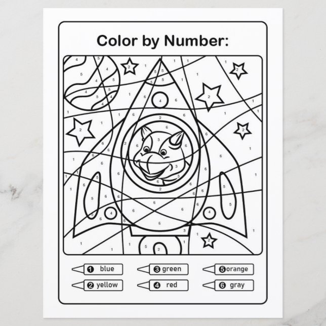 Coloriage de dinosaures Page par numéro - Astronau (Devant)