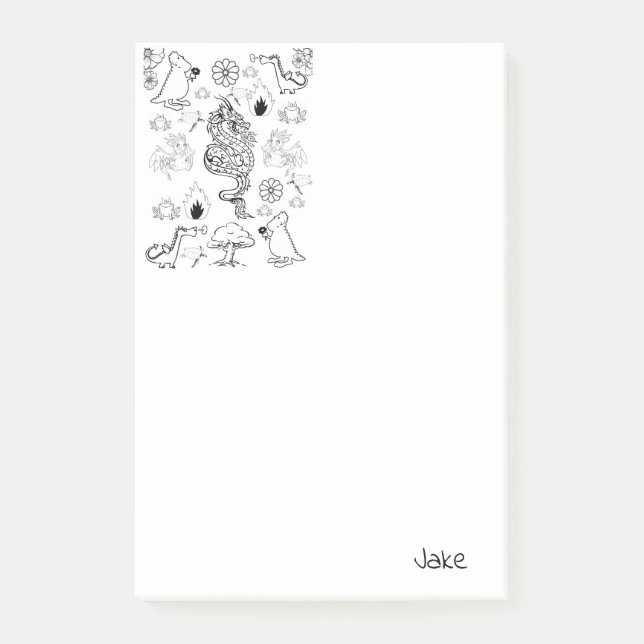 Coloriage Dragons Post-it (Devant)