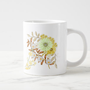 Coloring Flowers Art Design Floral Coloring Large Coffee Mug