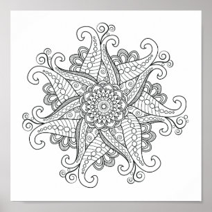 Coloring Mandala Poster