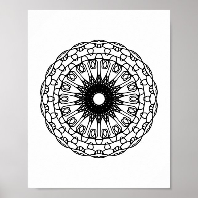 Coloring Page Mandala DIY Wall Art Poster (Front)