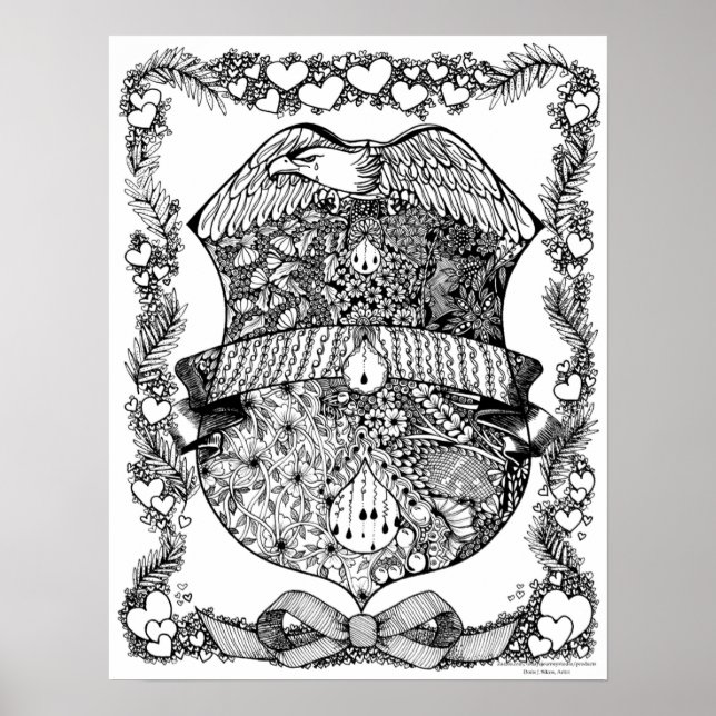 Coloring Poster "In the Line of Duty" (Front)