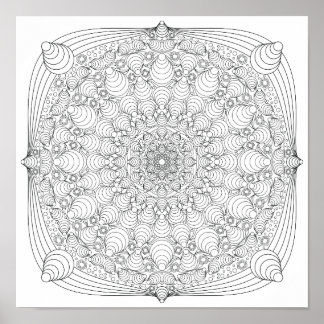 Coloring Poster – Optical Illusion Mandala B