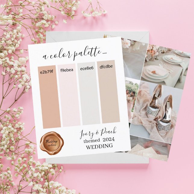 Coloris Mariage Peach ivoire classique Feuille pap (Créateur téléchargé)
