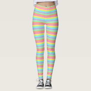 Coloris pastel Leggings rayés