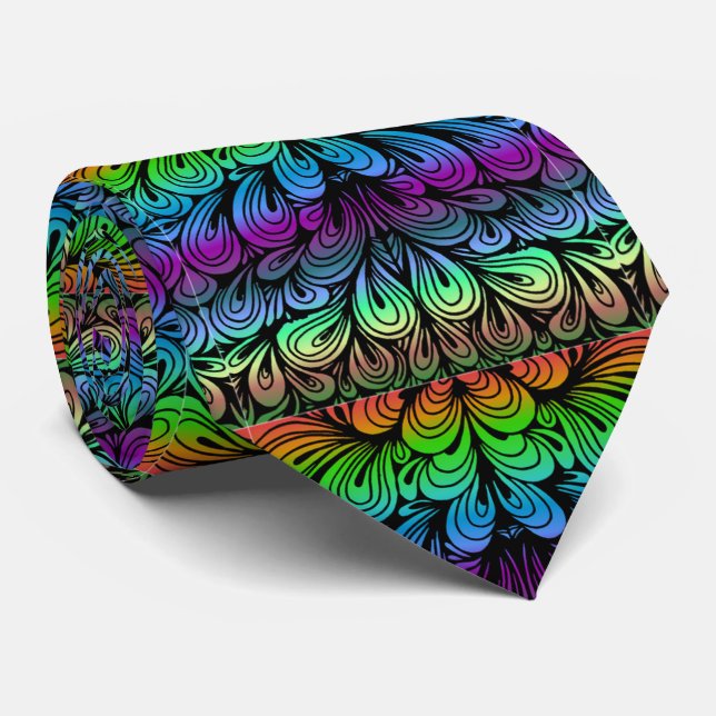 Colorized abstract folds tie (Rolled)