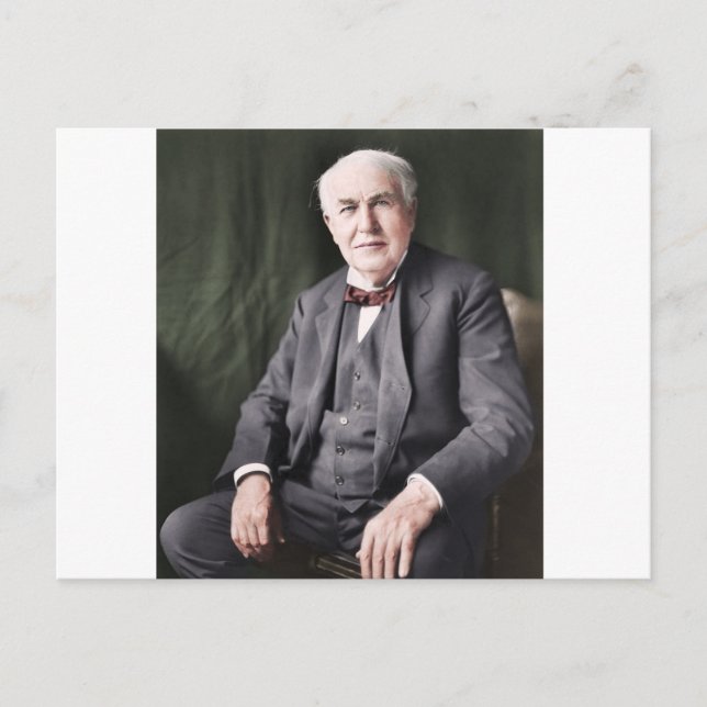 Colorized image of Thomas Edison Postcard (Front)