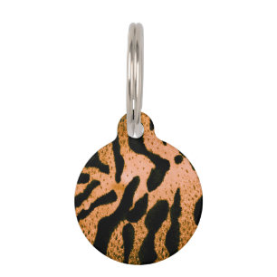 Colorized Tiger Print - Orange Pet Tag