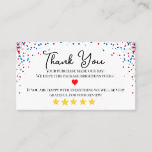 colors business thank you homemade Red & Blue Card