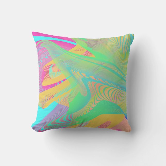 COLORS FLUO - Fractal Art - Outdoor Pillow (Front)