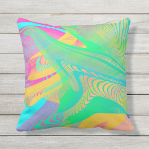 COLORS FLUO - Fractal Art - Outdoor Pillow