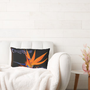 Colors of Colombia Bird of Paradise Flower Lumbar Pillow