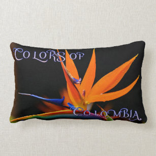 Colors of Colombia Bird of Paradise Flower Lumbar Pillow