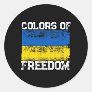 Colors Of Freedom Ukraine Flag 1 Classic Round Sticker