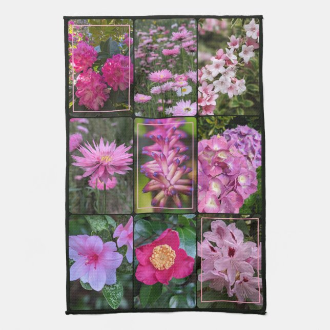 Colors of Nature - Pink Flowers Kitchen Towel (Vertical)