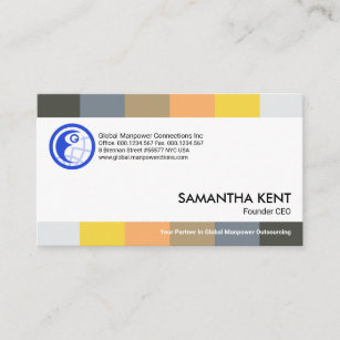 Colors Of People Stripe Manpower Recruitment Business Card