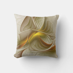 Colors of Precious Metals, Abstract Fractal Art Outdoor Pillow