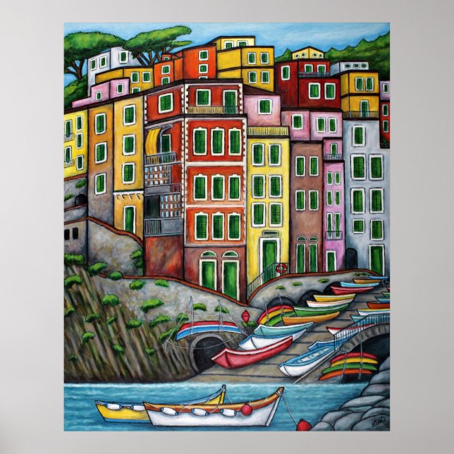 Colors of Riomaggiore, Cinque Terre Poster (Front)